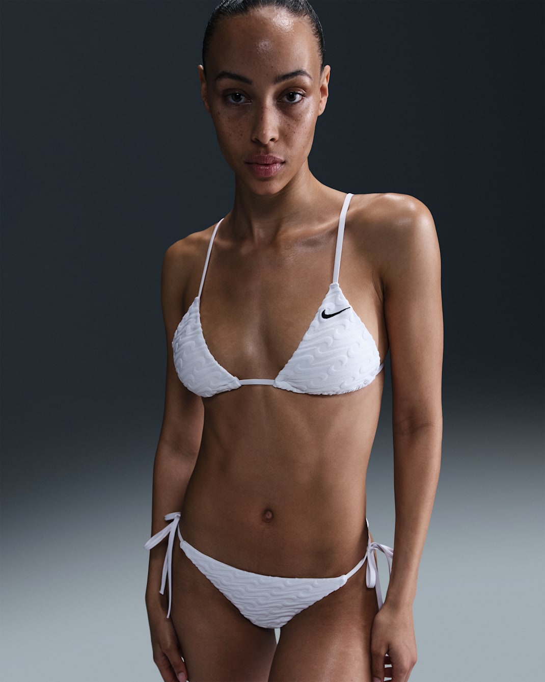 Nike Swim Swoosh Link Women's Terry Triangle Bikini Top - White