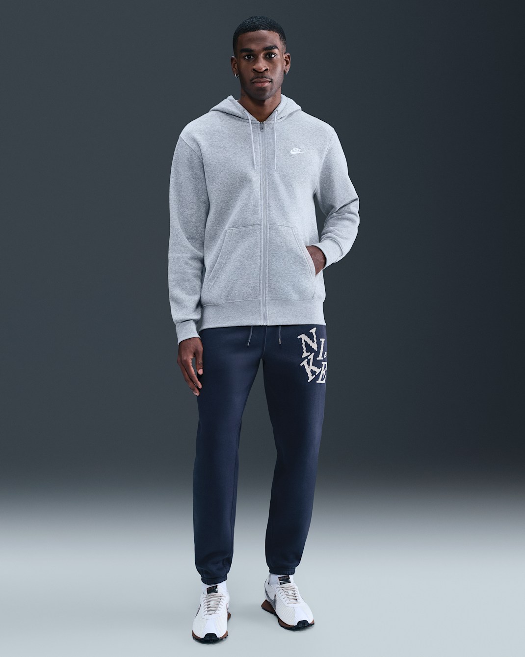 Nike Sportswear Club Men's Cuffed Fleece Joggers - Obsidian/College Grey