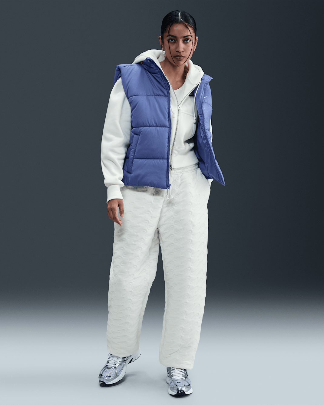 Nike Sportswear Phoenix Fleece Women's Oversized High-Waisted Jacquard Trousers - Sail/Sand Drift