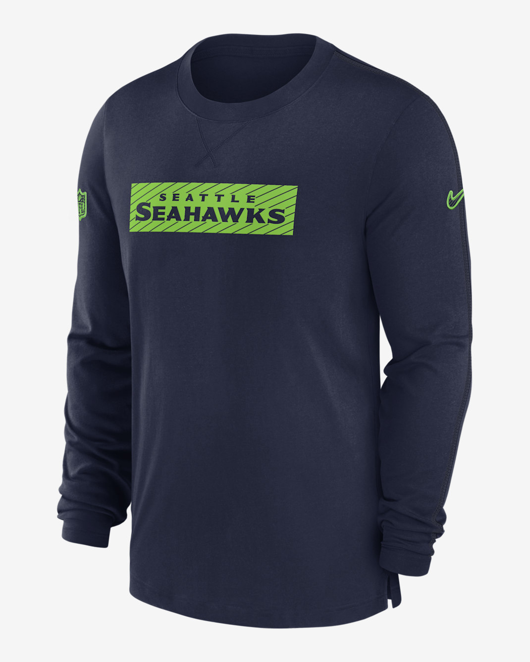 Seattle Seahawks Sideline Player Team Issue Men’s Nike Dri-FIT Long-Sleeve Top - Navy