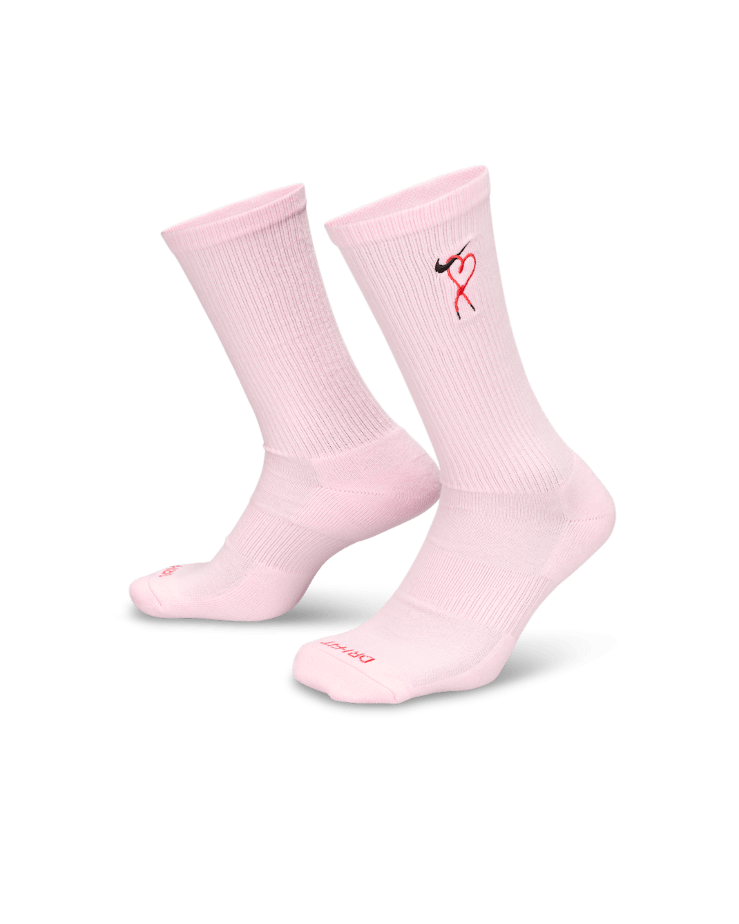 ถุงเท้าข้อยาวลดแรงกระแทก Nike Everyday Plus (1 คู่) - Pink Foam/University Red/ดำ