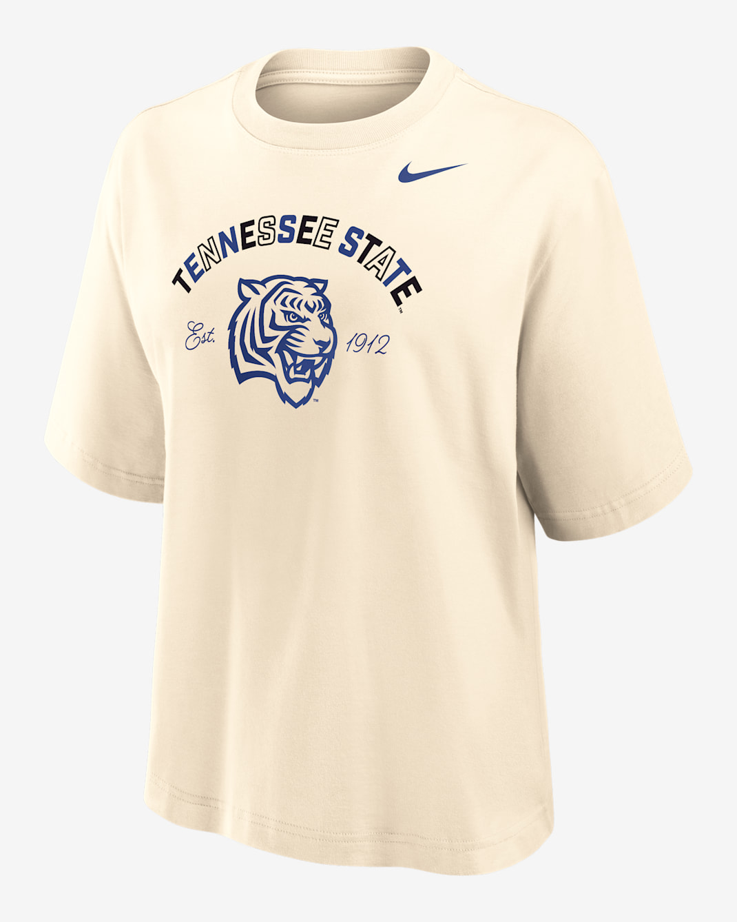 Nike College (Tennessee State University) Women's Boxy Cotton T-Shirt - Natural