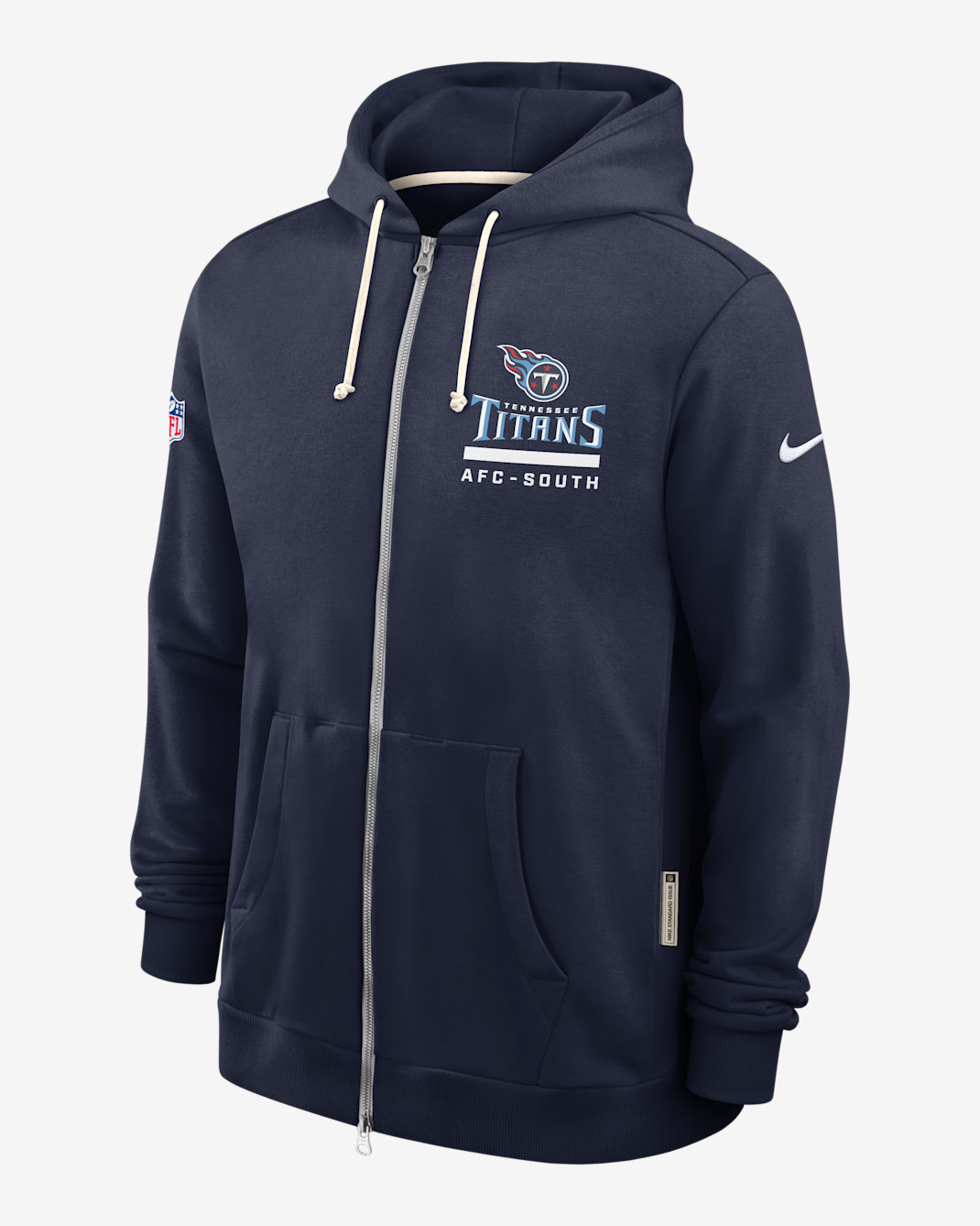 Sudadera con gorro Nike Dri-FIT de la NFL de cierre completo para hombre Tennessee Titans Utility Player Sideline - Azul marino
