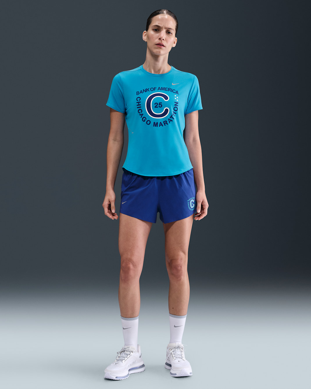 Nike Swift Women's Dri-FIT Mid-Rise Brief-Lined Running Shorts - Deep Night/Reflect Silver