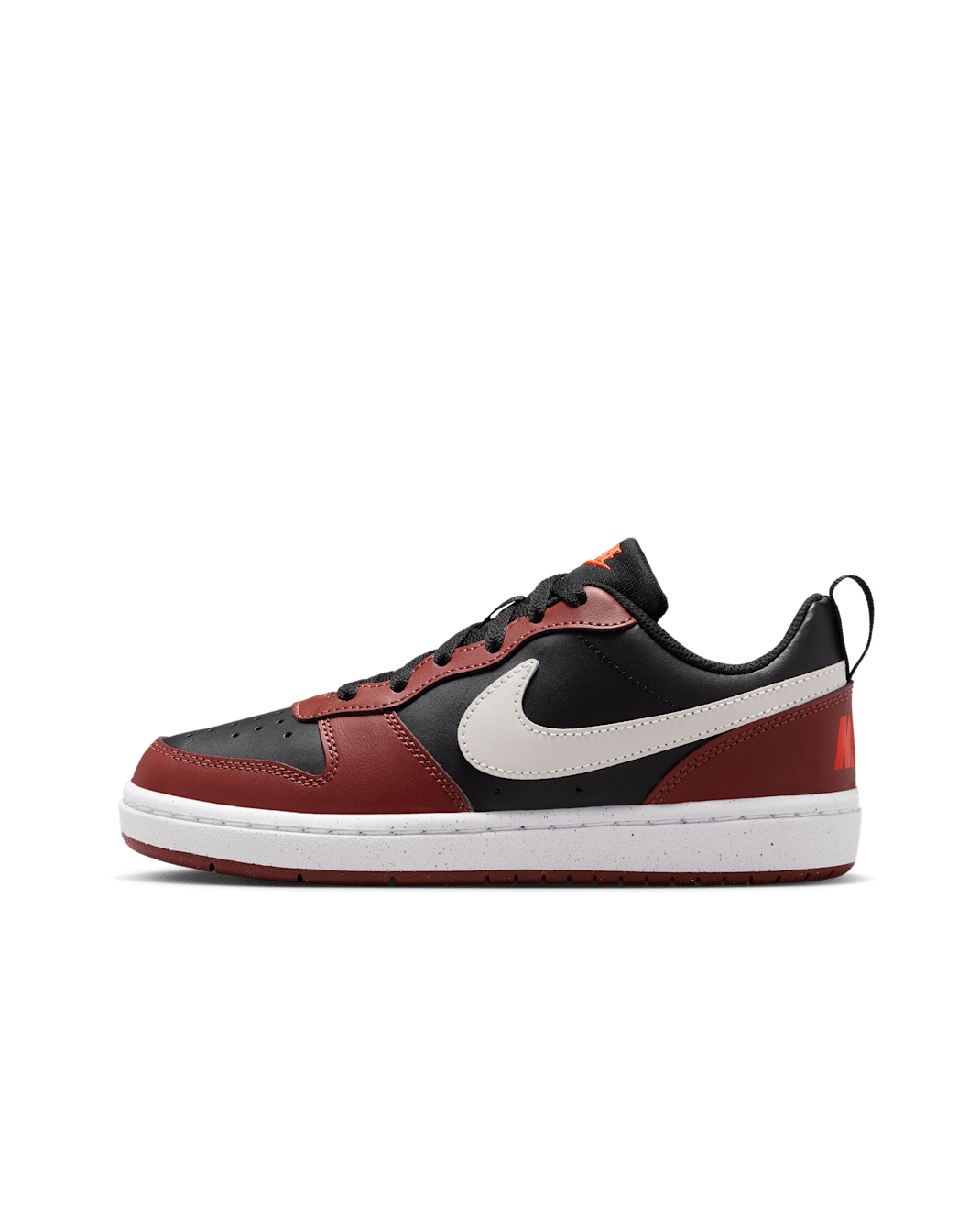 Nike Court Borough Low Recraft sko til store barn - Svart/Red Sepia/Team Orange/Light Bone