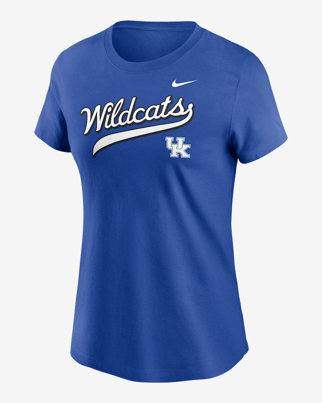 Playera universitaria Nike para mujer Kentucky Athletic Prep Arch Local Script - Royal