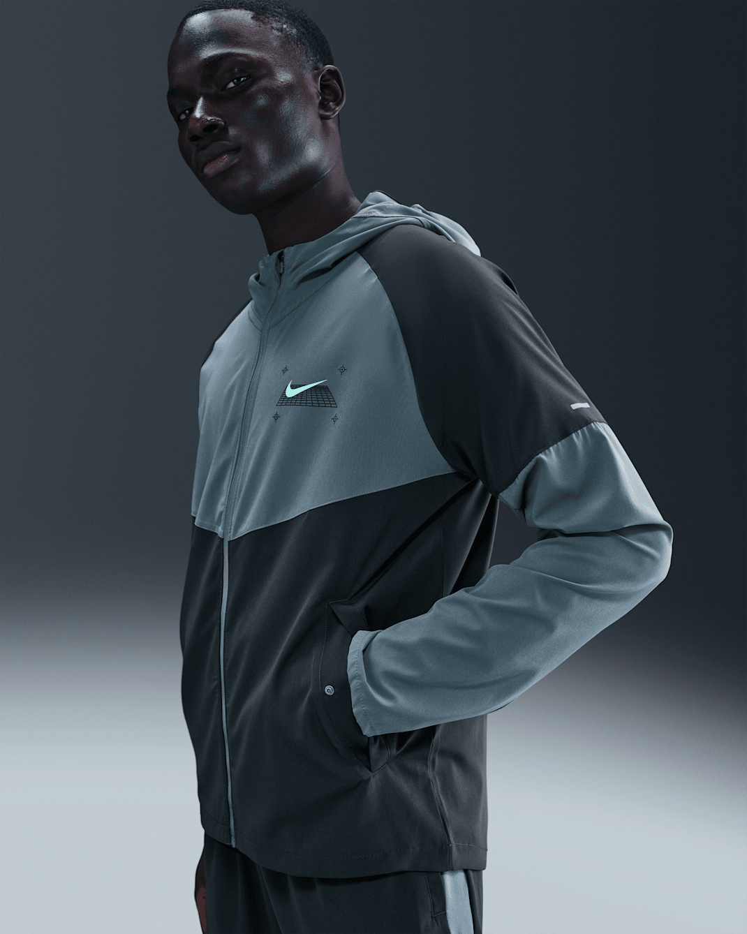 Nike Miler Men's Running Jacket - Anthracite/Cool Grey
