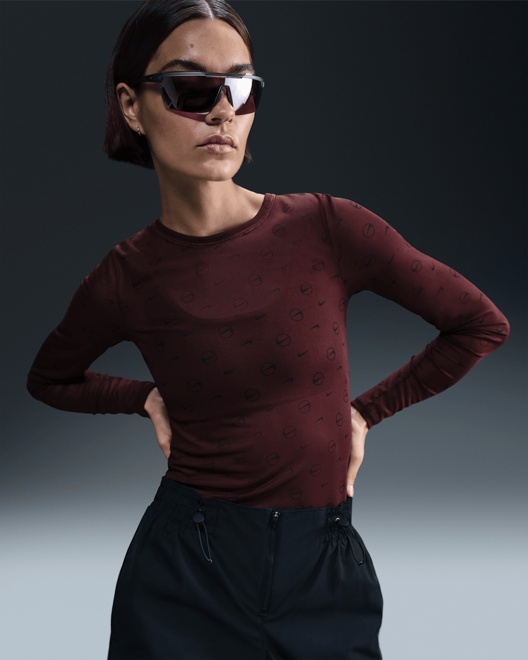 ナイキ スポーツウェア ウィメンズ ロングスリーブ トップ - バーガンディクラッシュ