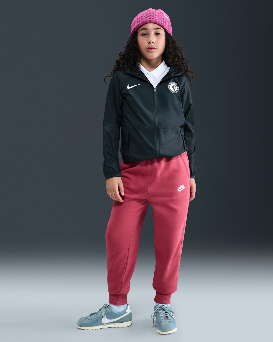 Pants ajustados de cintura alta para niñas talla grande Nike Sportswear Club Fleece - Remolacha dulce/Remolacha dulce/Blanco