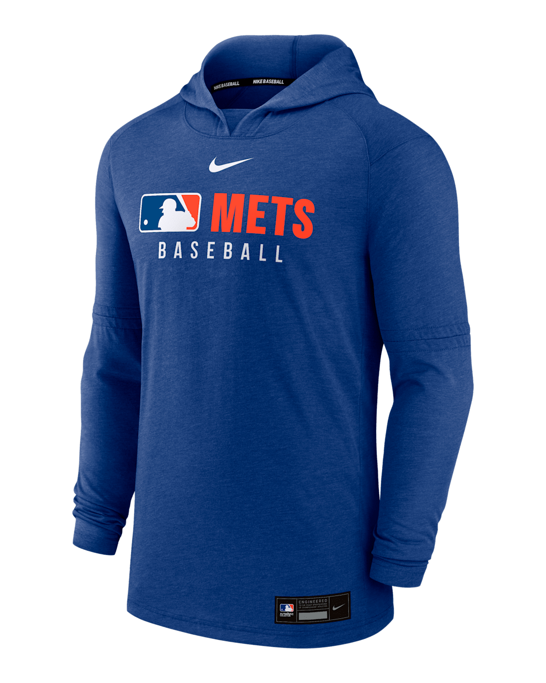 New York Mets Authentic Collection Men's Nike Dri-FIT MLB Pullover Hoodie - Game Royal Heather