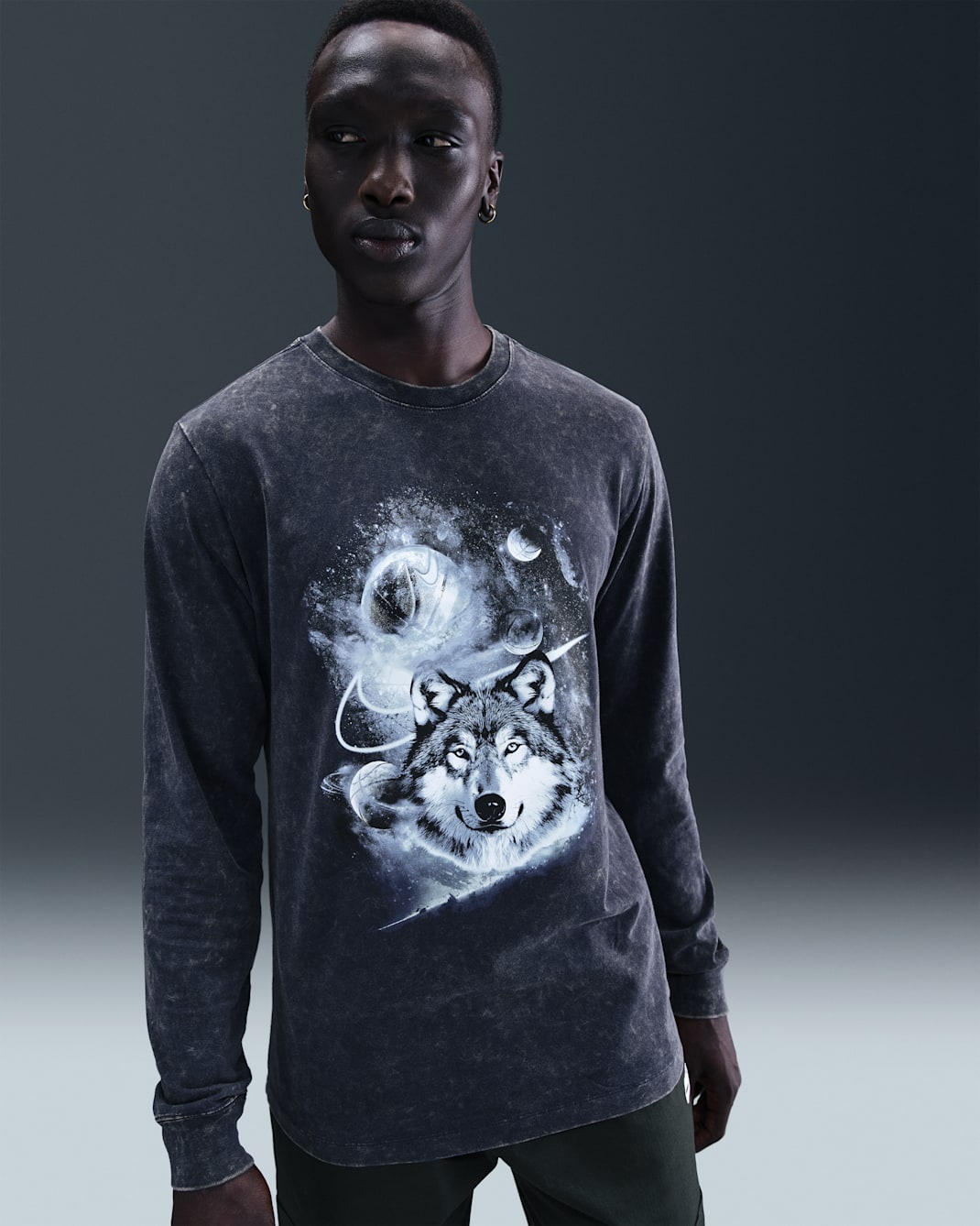 Playera de básquetbol de manga larga para hombre Nike - Obsidiana