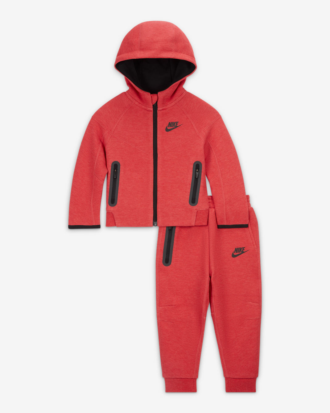 Nike Sportswear Tech Fleece Full-Zip Set Baby 2-Piece Hoodie Set - Light University Red Heather