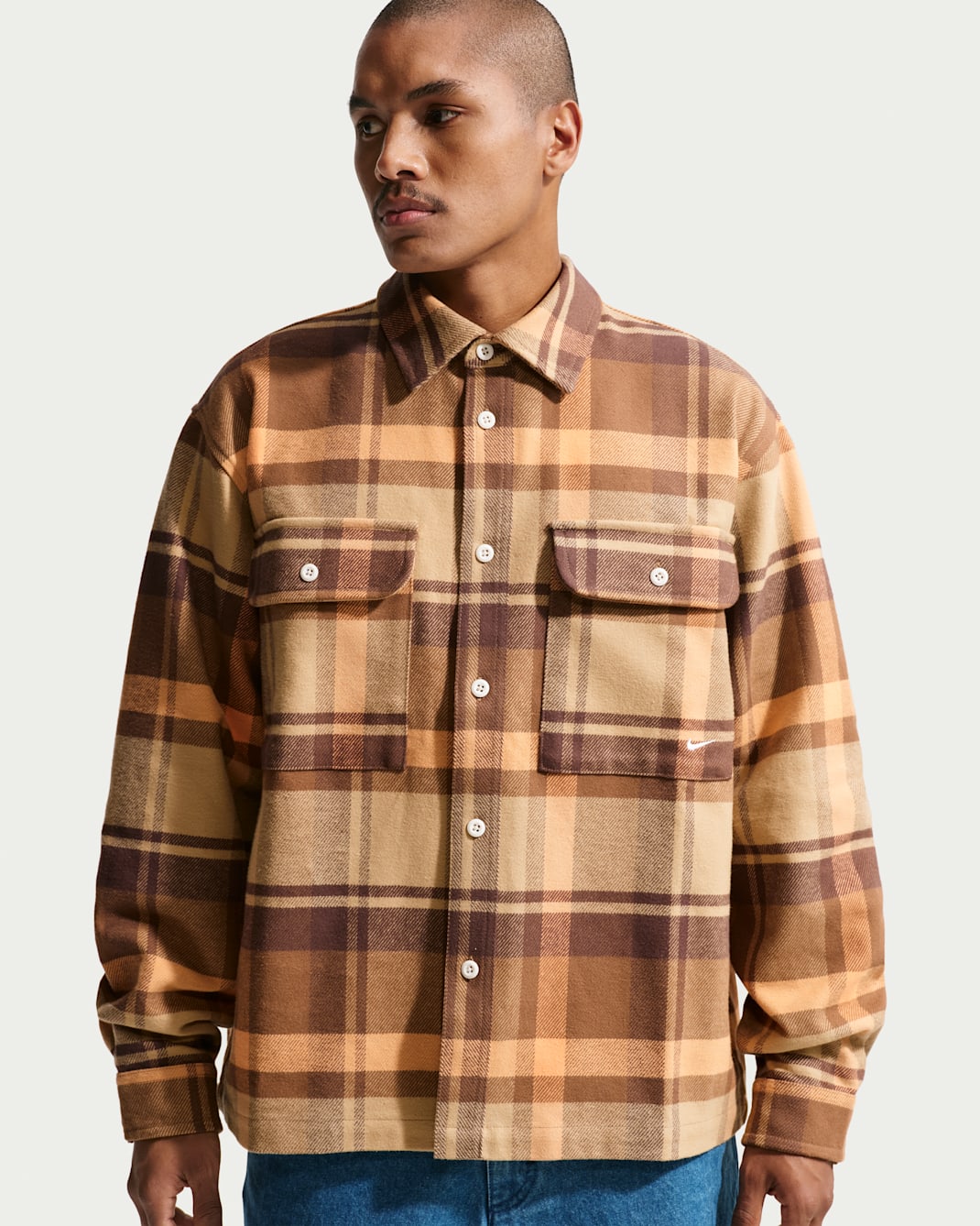 Nike Life Men's Field Shirt - Baroque Brown/Parachute Beige/Mosswood Brown/White