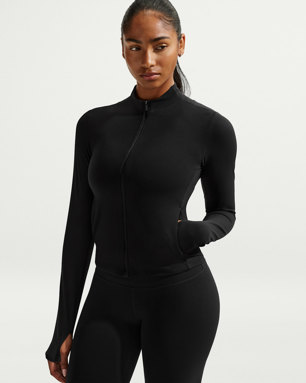 Nike Zenvy Women's Dri-FIT Full-Zip Jacket - Black/Cool Grey