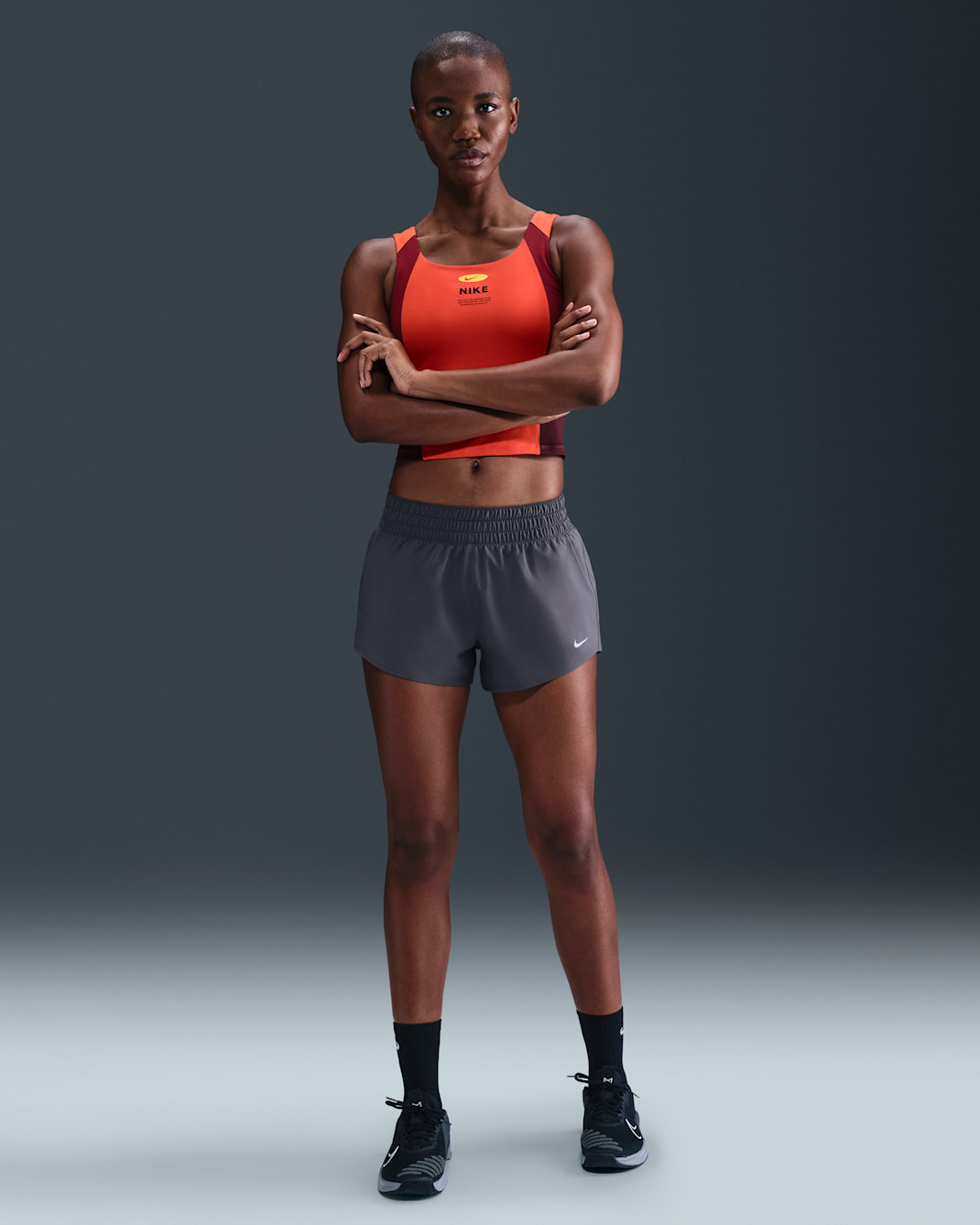 Nike One Women's Dri-FIT Mid-Rise 8cm (approx.) Brief-Lined Shorts - Thunder Grey/White