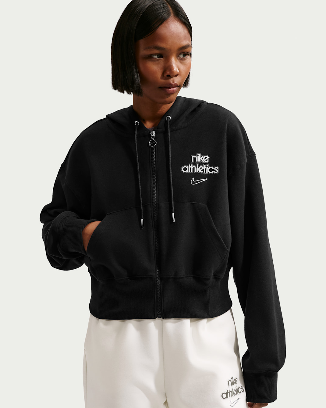 Nike Sportswear Phoenix Oversize-Fleece-Hoodie mit durchgehendem Reißverschluss (Damen) - Schwarz