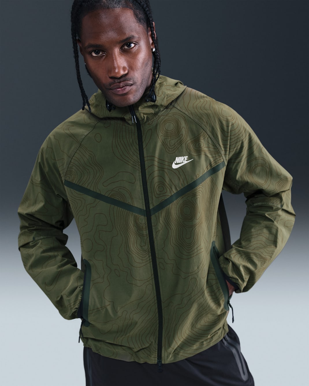 Nike Tech Men's Full-Zip Woven Windrunner Jacket - Cargo Khaki