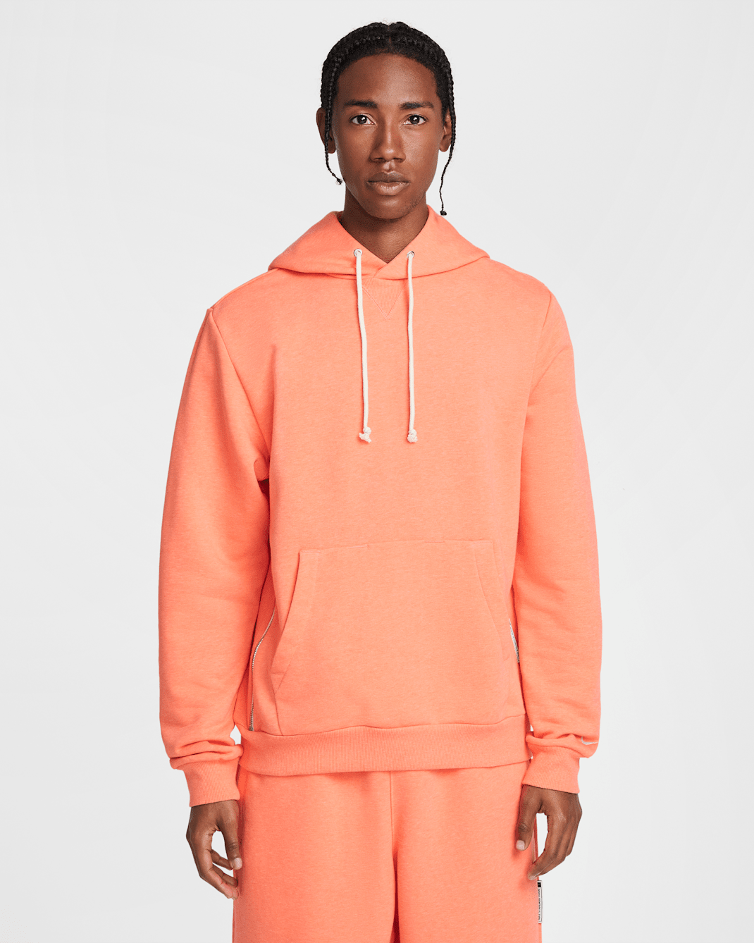 Nike Standard Issue Men's Dri-FIT Pullover Basketball Hoodie - Light Wild Mango/Heather/Pale Ivory