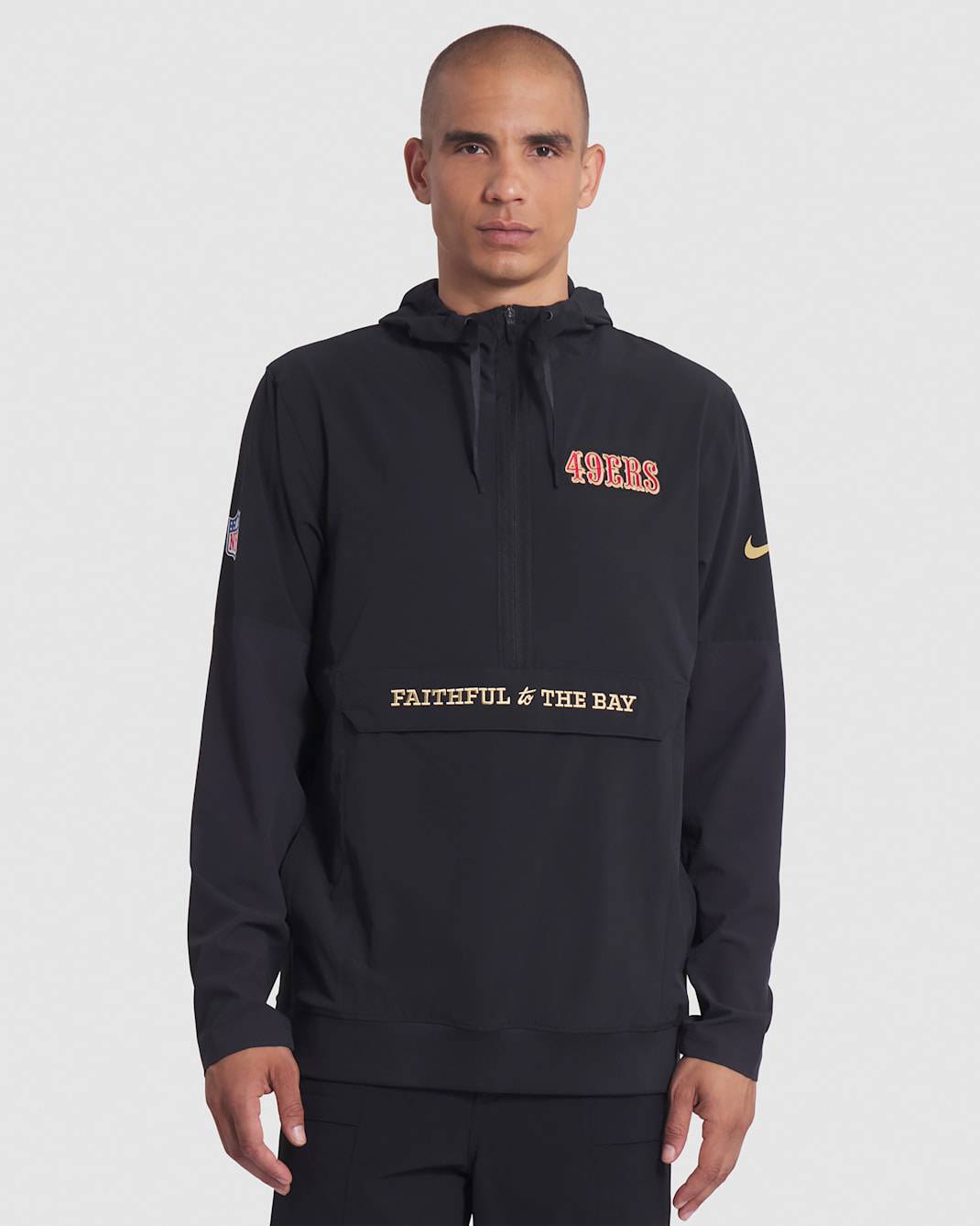 San Francisco 49ers Rivalries Collection Sideline Anorak Men's Nike NFL 1/2-Zip Hooded Jacket - Black