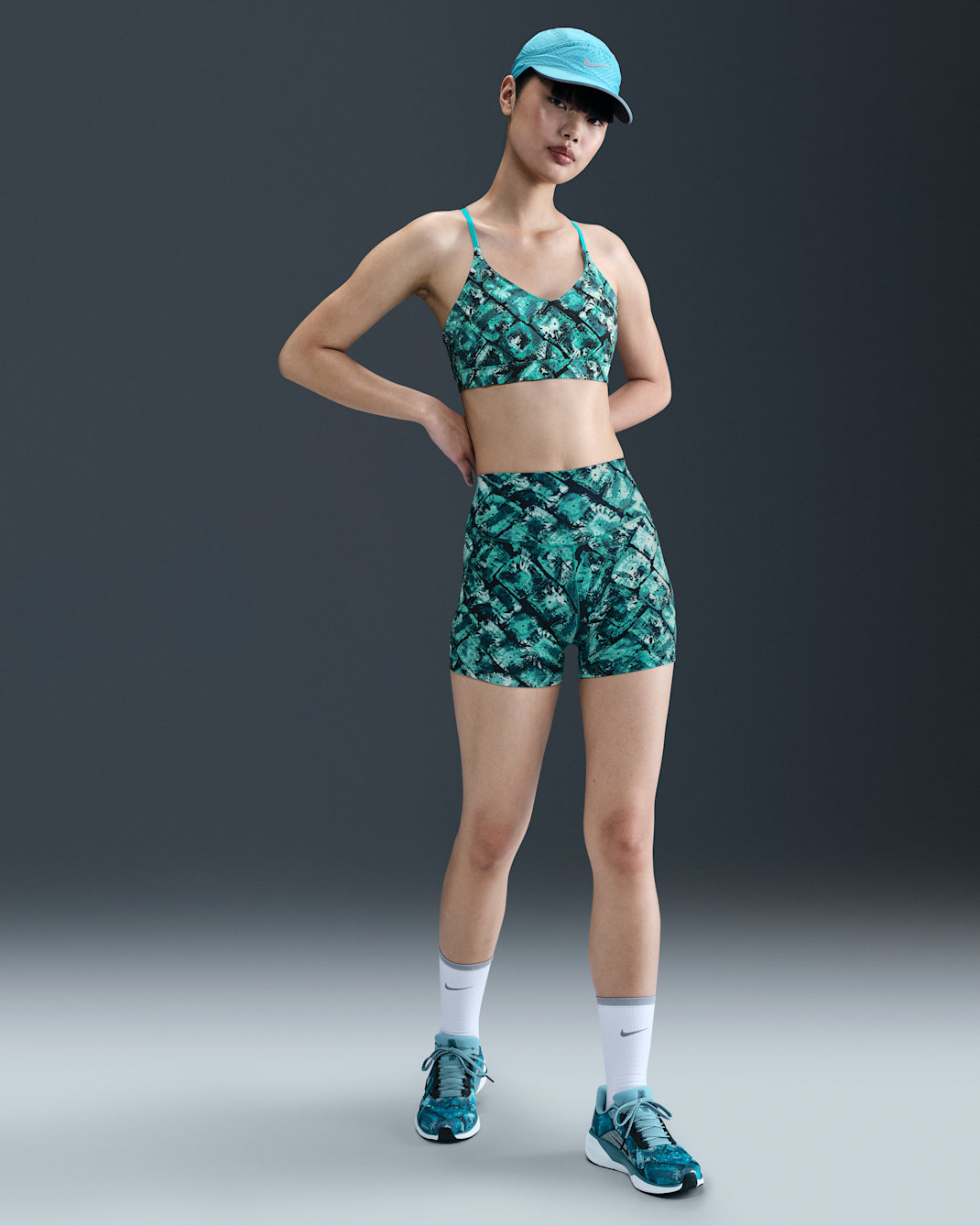 Nike x NorBlack NorWhite Dri-FIT Yüksek Belli 13 cm Baskılı Kadın Bisiklet Şortu - Dusty Cactus