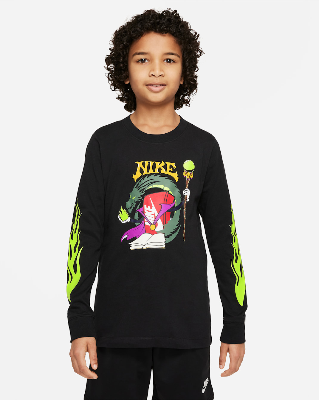 Nike Sportswear Older Kids' (Boys') Long-Sleeve T-Shirt - Black