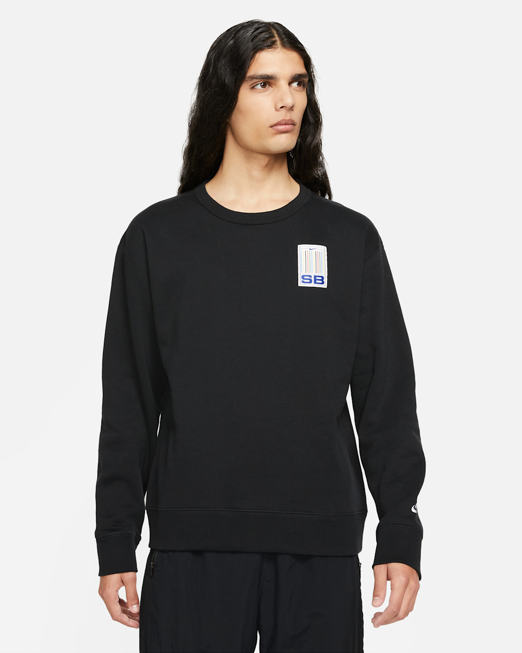 Nike SB Striped Skate Crew - Black/White