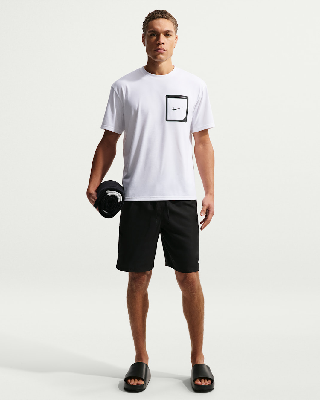 Short Volley de 23 cm con forro de ropa interior para hombre Nike Swim Breaker - Negro/Negro/Negro/Blanco
