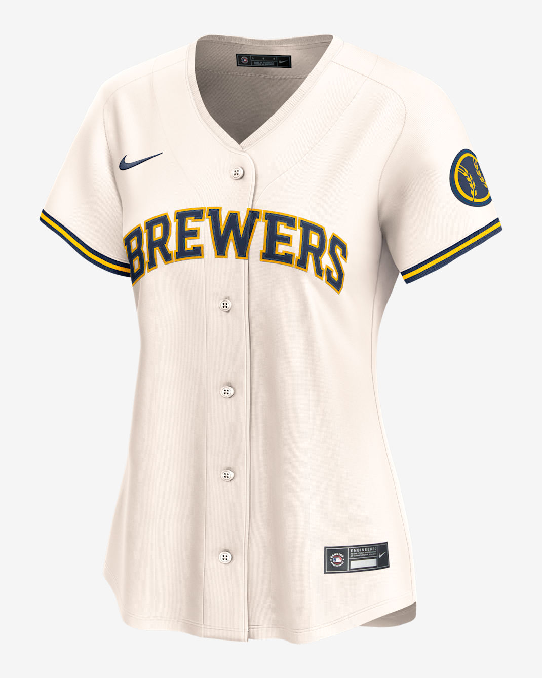 Jersey Nike Dri-FIT ADV de la MLB Limited para mujer Milwaukee Brewers - Crema