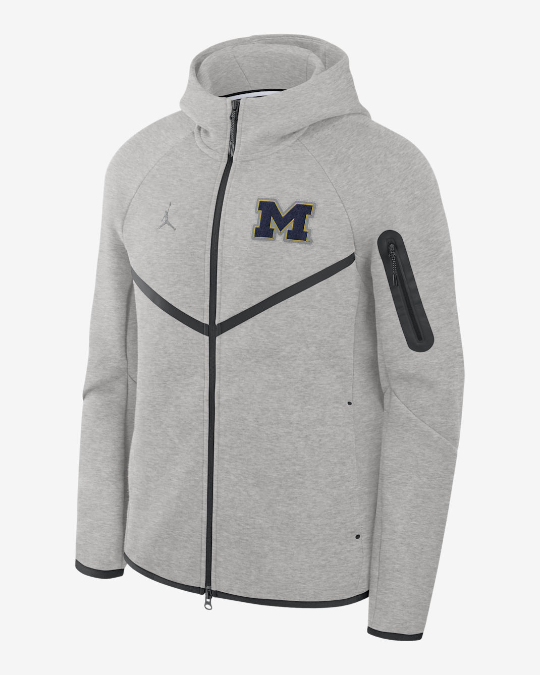 Michigan Tech Fleece Windrunner Men's Jordan Brand College Full-Zip Hooded Jacket - Grey