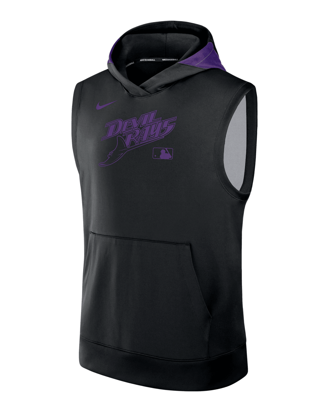 Tampa Bay Rays Authentic Collection Men’s Nike Dri-FIT MLB Sleeveless Pullover Hoodie - Black