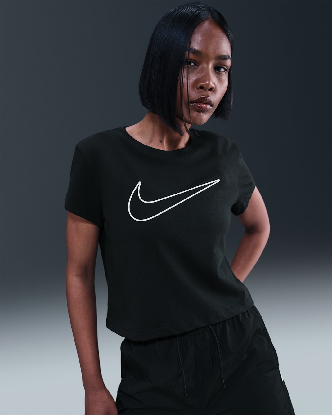 Nike Sportswear Women's Short-Sleeve Graphic T-Shirt - Black/White