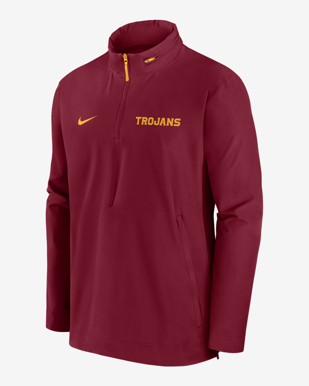 USC Trojans Sideline Coach Men's Nike College 1/2-Zip Hooded Jacket - Crimson