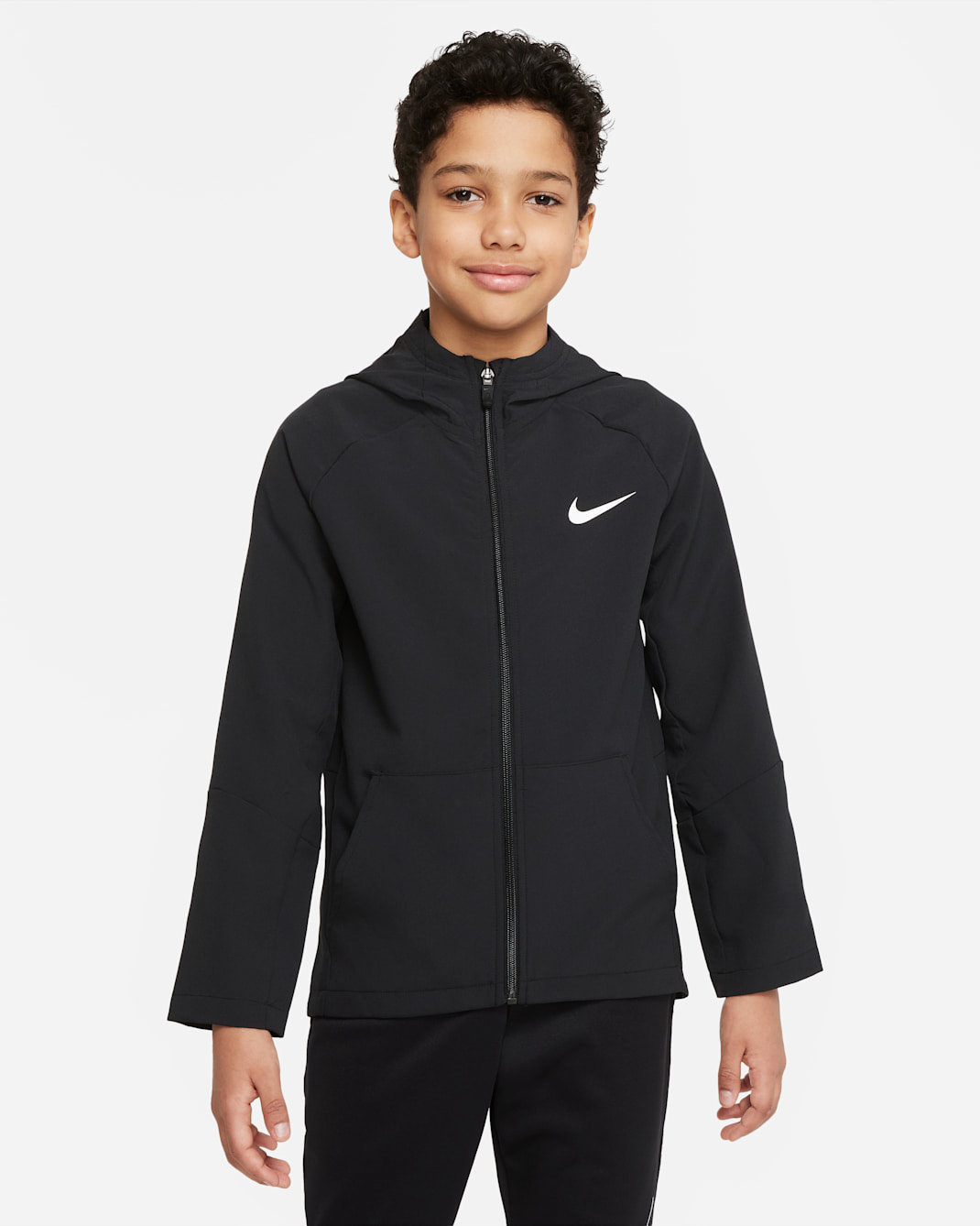 Nike Dri-FIT Older Kids' (Boys') Woven Training Jacket - Black/Black/Black/White