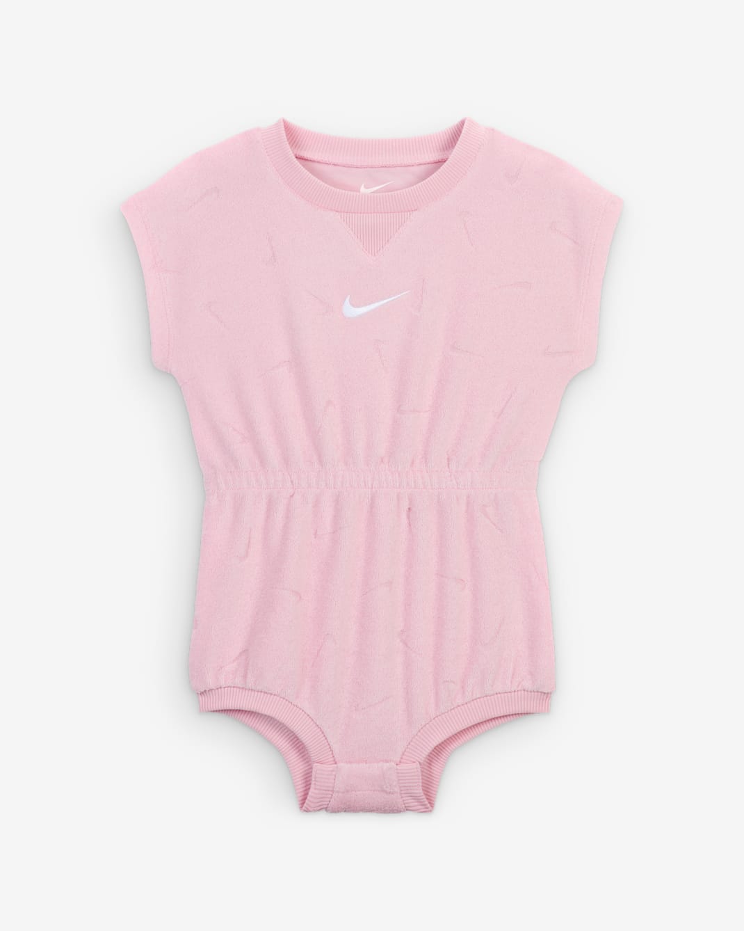 Nike Essentials Baby (12-24M) Jacquard Towel Terry Romper - Pink Foam