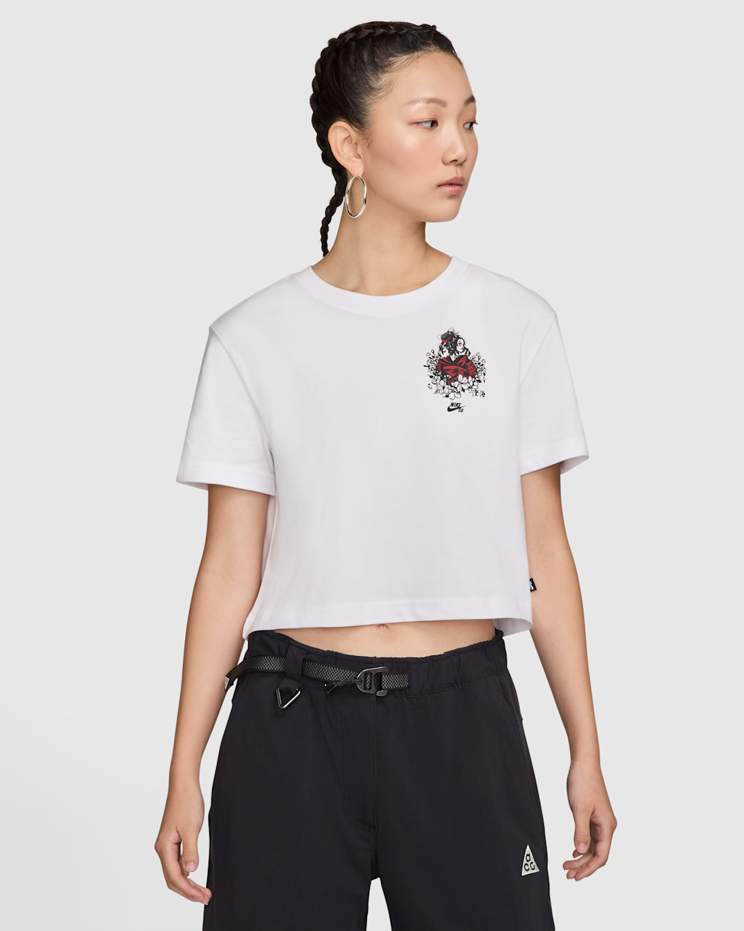Nike SB x Sky Brown Women's Cropped Skate T-Shirt - White