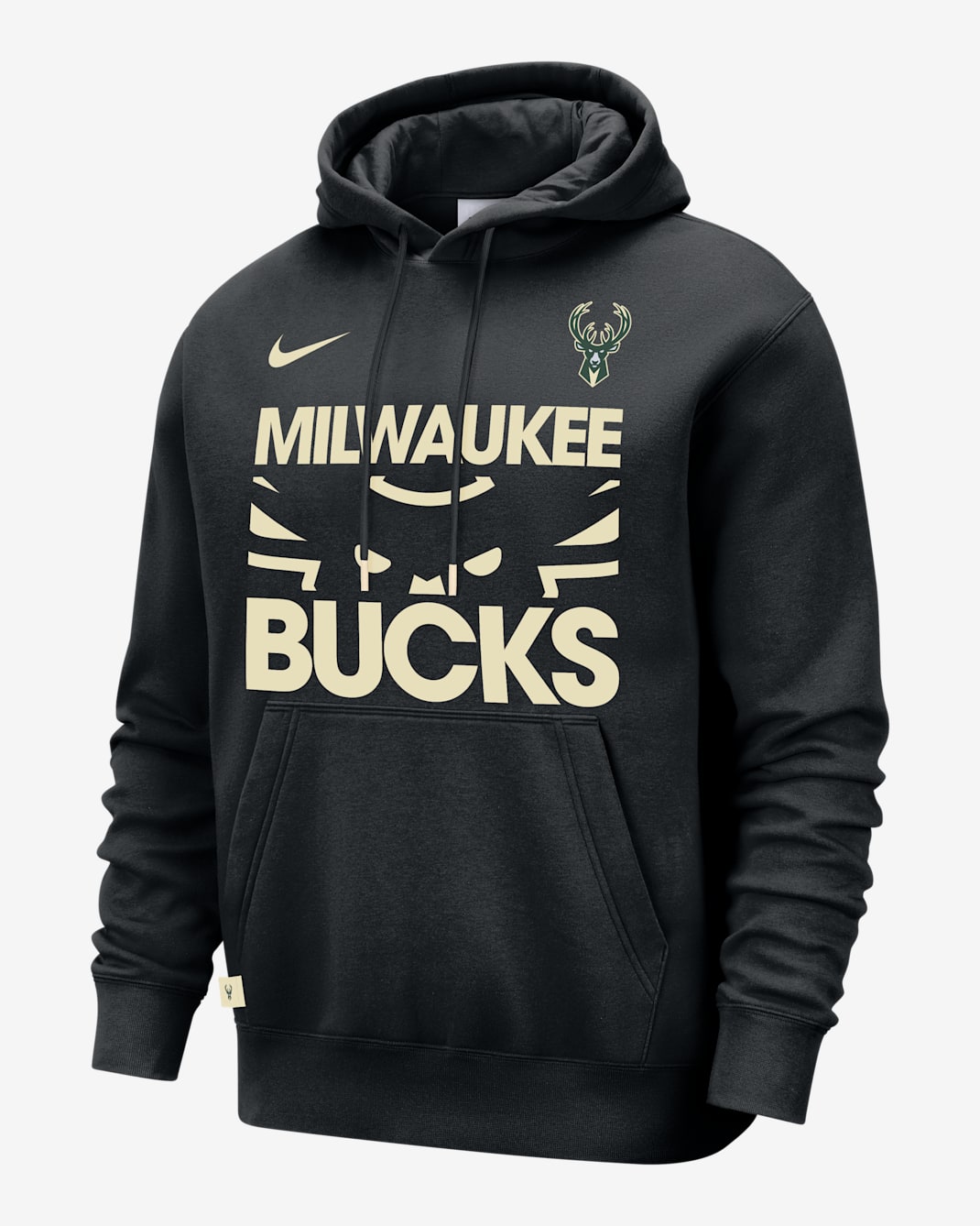 Sudadera con gorro sin cierre Nike de la NBA para hombre Milwaukee Bucks Club Courtside - Negro/Ópalo liso
