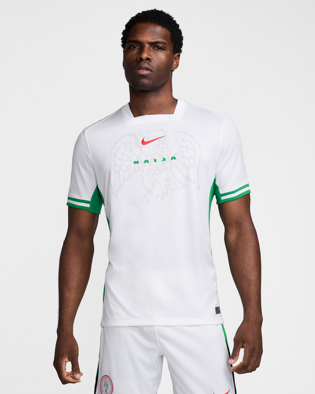 Nigeria 2024 Stadium Home Men's Nike Dri-FIT Soccer Replica Jersey - White/Lucky Green/Challenge Red
