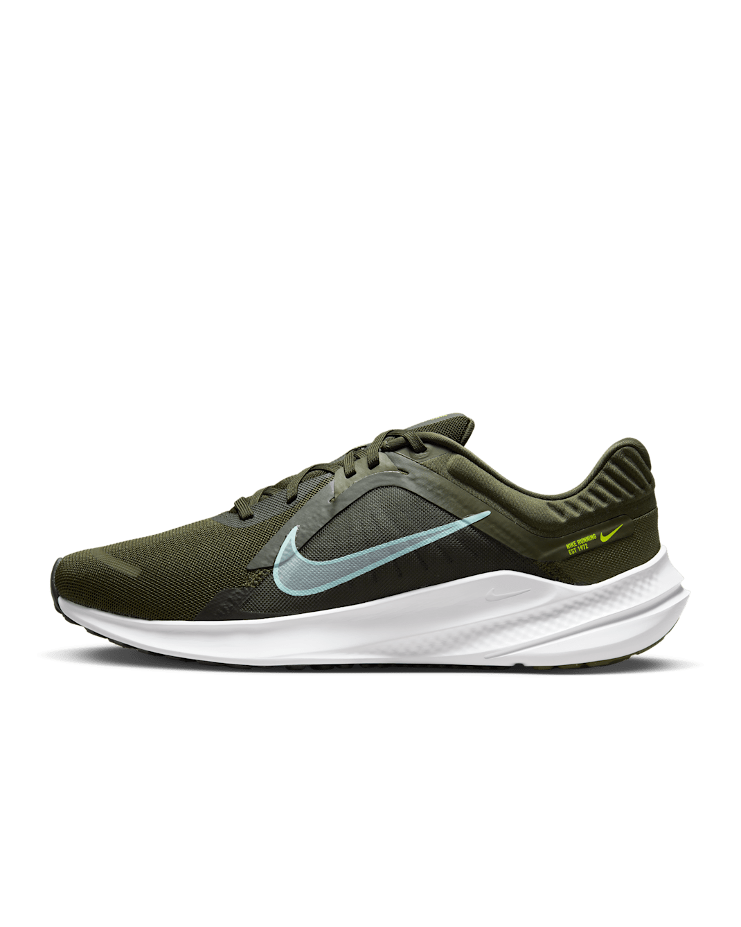 ナイキ クエスト 5 メンズ ロード ランニングシューズ - カーゴカーキ/セコイア/ホワイト/グレイシャーブルー