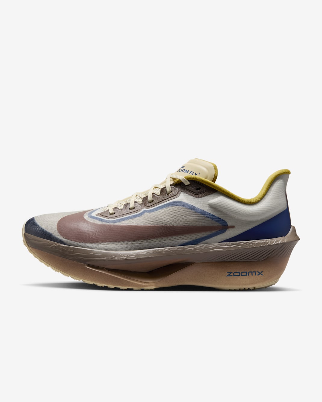 Nike Zoom Fly 6 PRM Men's Road Racing Shoes - Light Bone/Cave Stone/Blue Void/Burgundy Crush