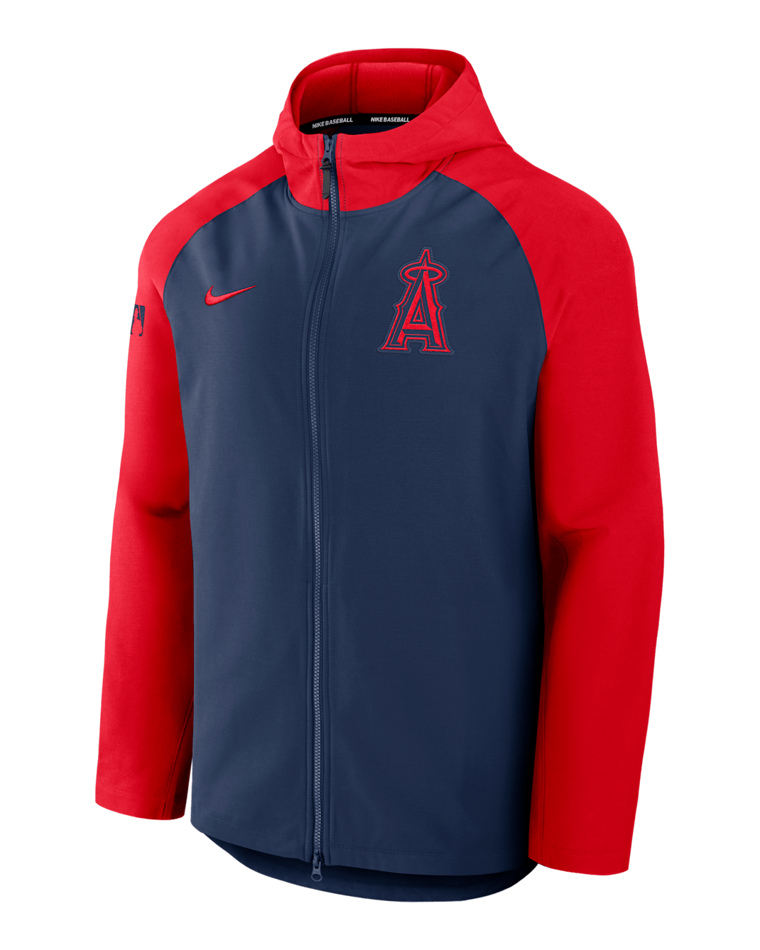 Chamarra Nike Therma de la MLB de cierre completo para hombre Los Angeles Angels Authentic Collection - Azul marino
