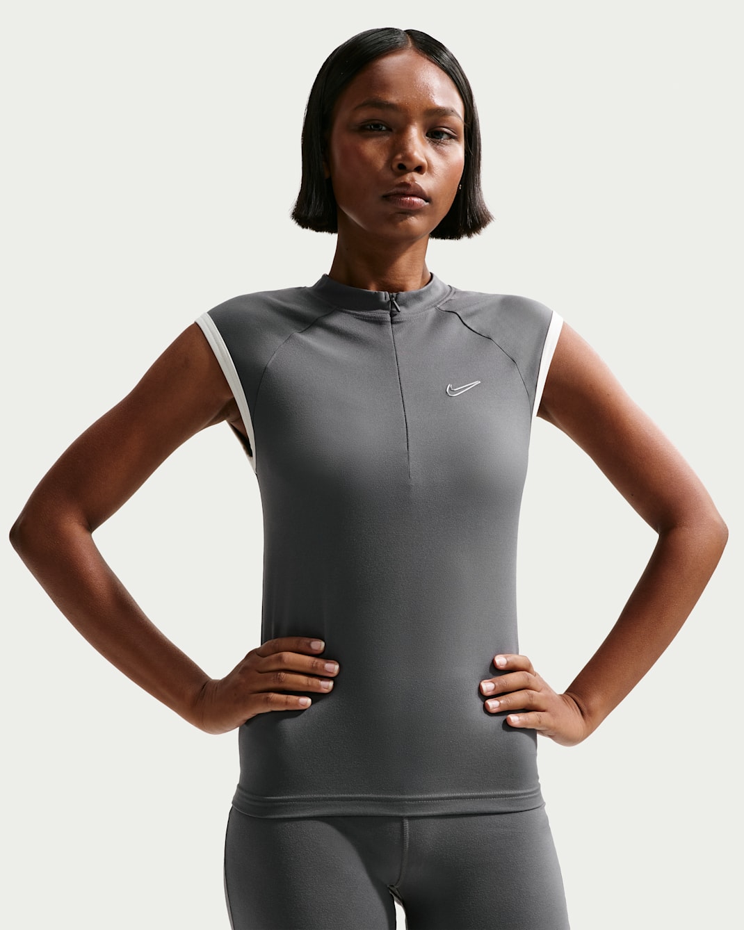 Nike Sportswear Women's Tight Sleeveless 1/4-Zip Top - Iron Grey