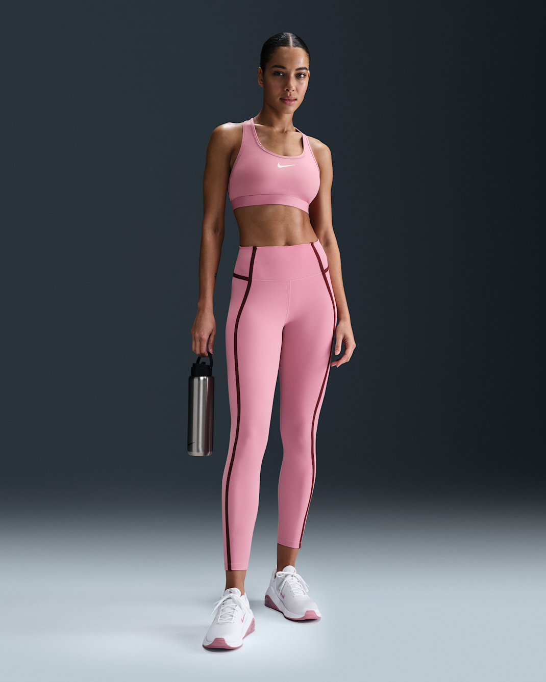 Nike One Women's High-Waisted 7/8 Leggings - Elemental Pink/Dark Team Red/Black