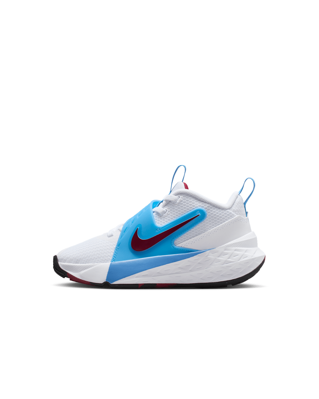 รองเท้าเด็กเล็ก Nike Team Hustle D 12 - ขาว/University Blue/ดำ/Team Red