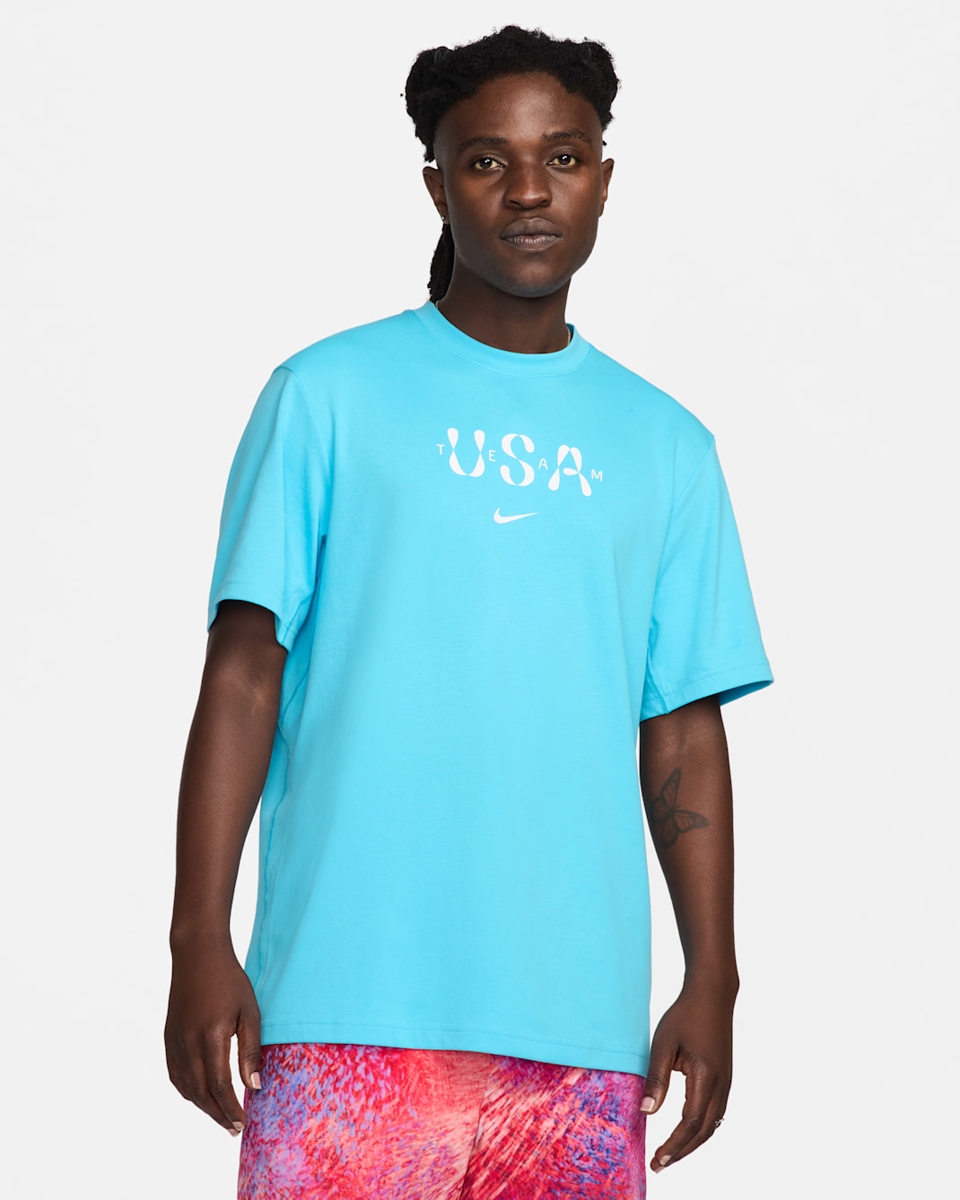 USA Primary Men's Nike Dri-FIT Short-Sleeve Top - Baltic Blue/Sport Red/White