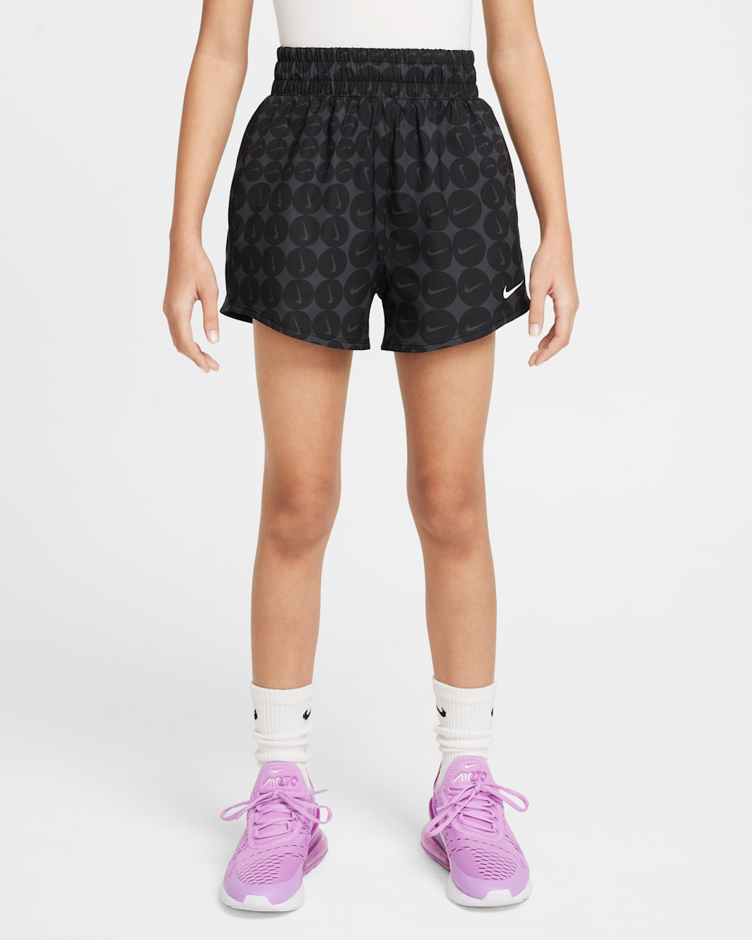 Nike One Older Kids' (Girls') Woven Training Shorts - Black/White