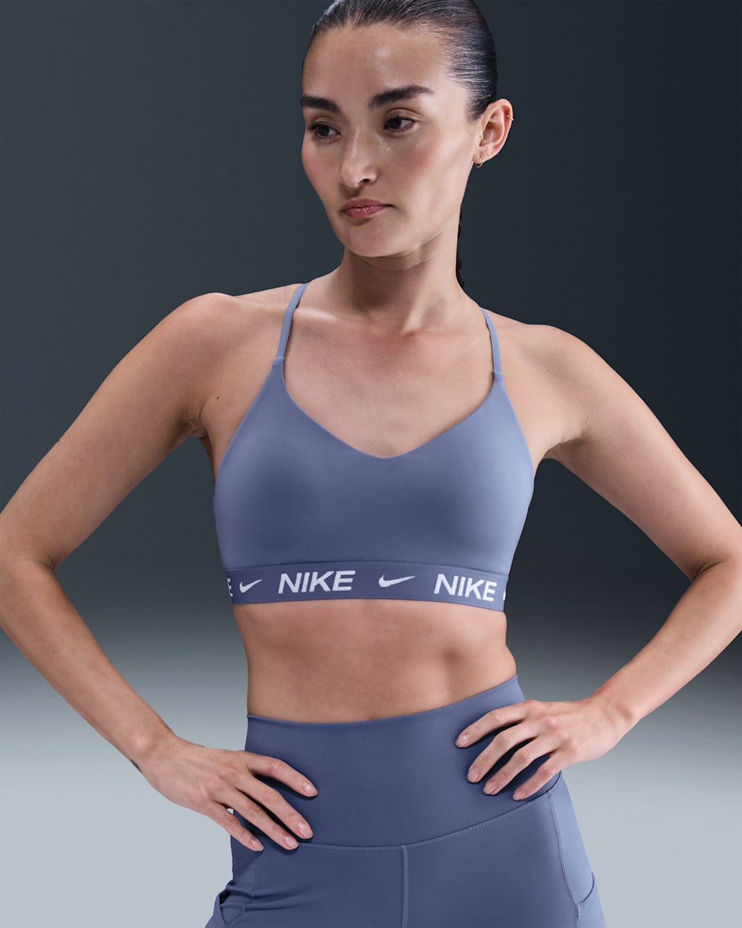 Nike Indy Light-Support Women's Padded Adjustable Sports Bra - World Indigo