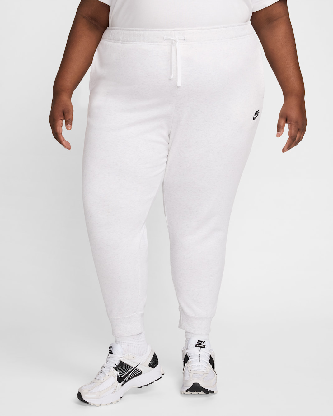 Nike Sportswear Club Fleece Women's Mid-Rise Joggers (Plus Size) - Birch Heather/Black