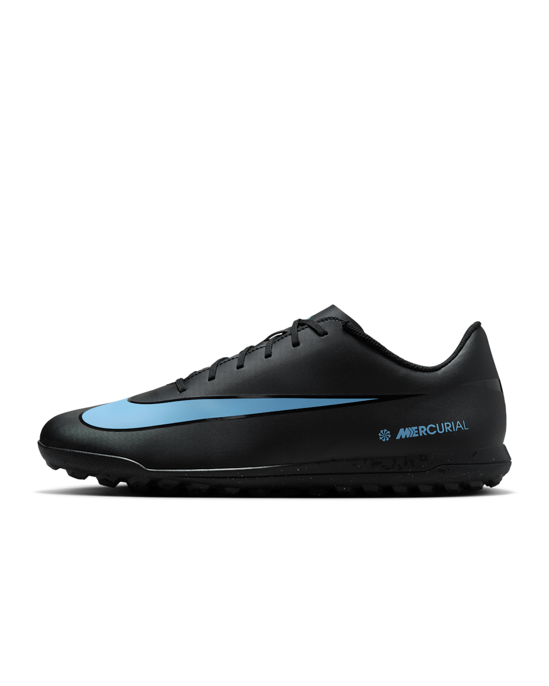 Nike Mercurial Vapor 16 Club Turf Low-Top Football Shoes - Black/Ice Blue