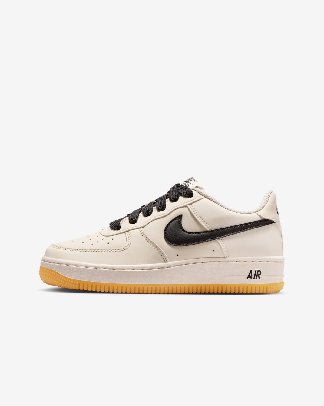 Nike Air Force 1 LV8 Big Kids' Shoes - Soft Pearl/Gum Light Brown/Metallic Silver/Black