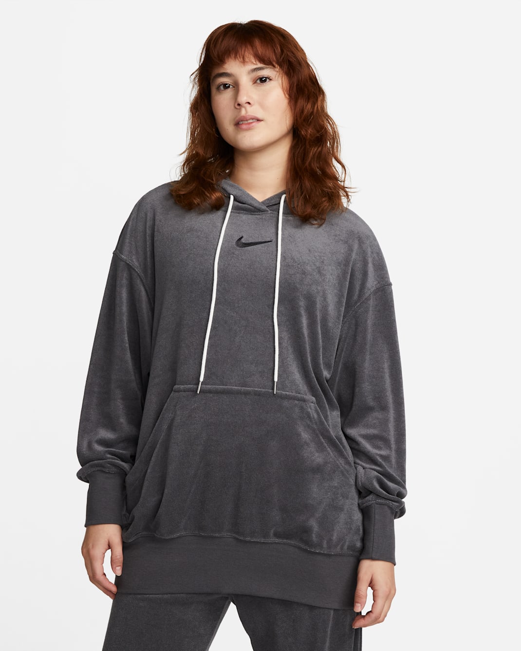Nike Sportswear Women's Oversized Terry Pullover Hoodie - Anthracite/Black